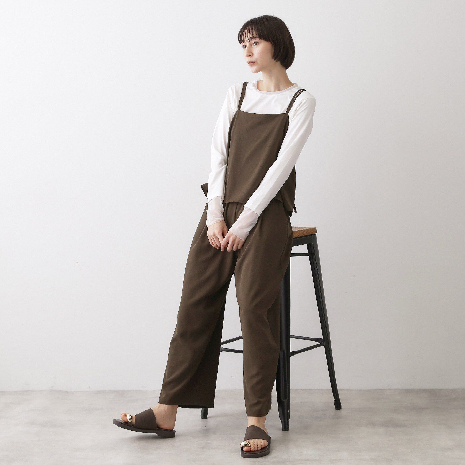 Dessin「【吸汗速乾/洗える】リラクシーキャミサロペット」|オールインワン|