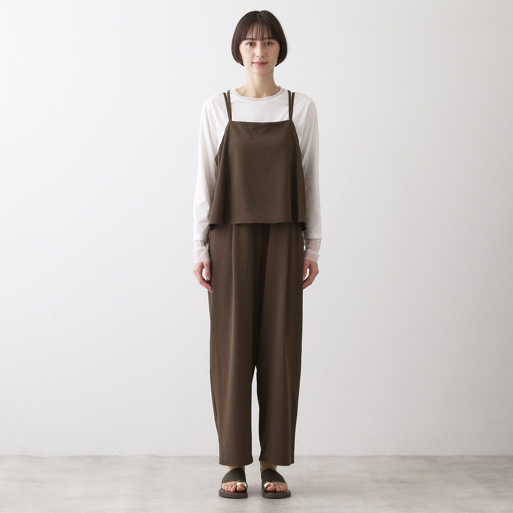 Dessin「【吸汗速乾/洗える】リラクシーキャミサロペット」|オールインワン|