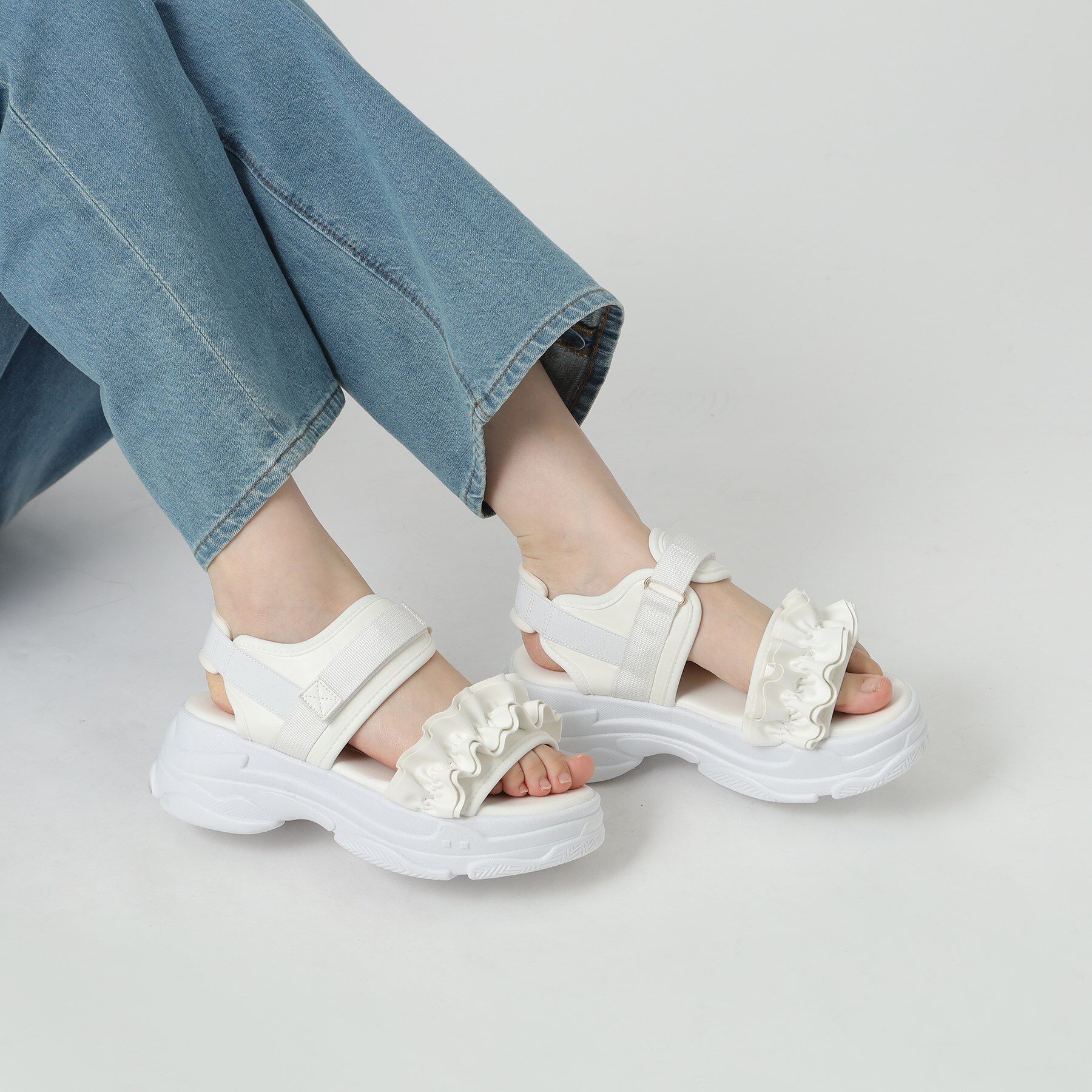 csT&P「厚底フリルスポサン」|サンダル|