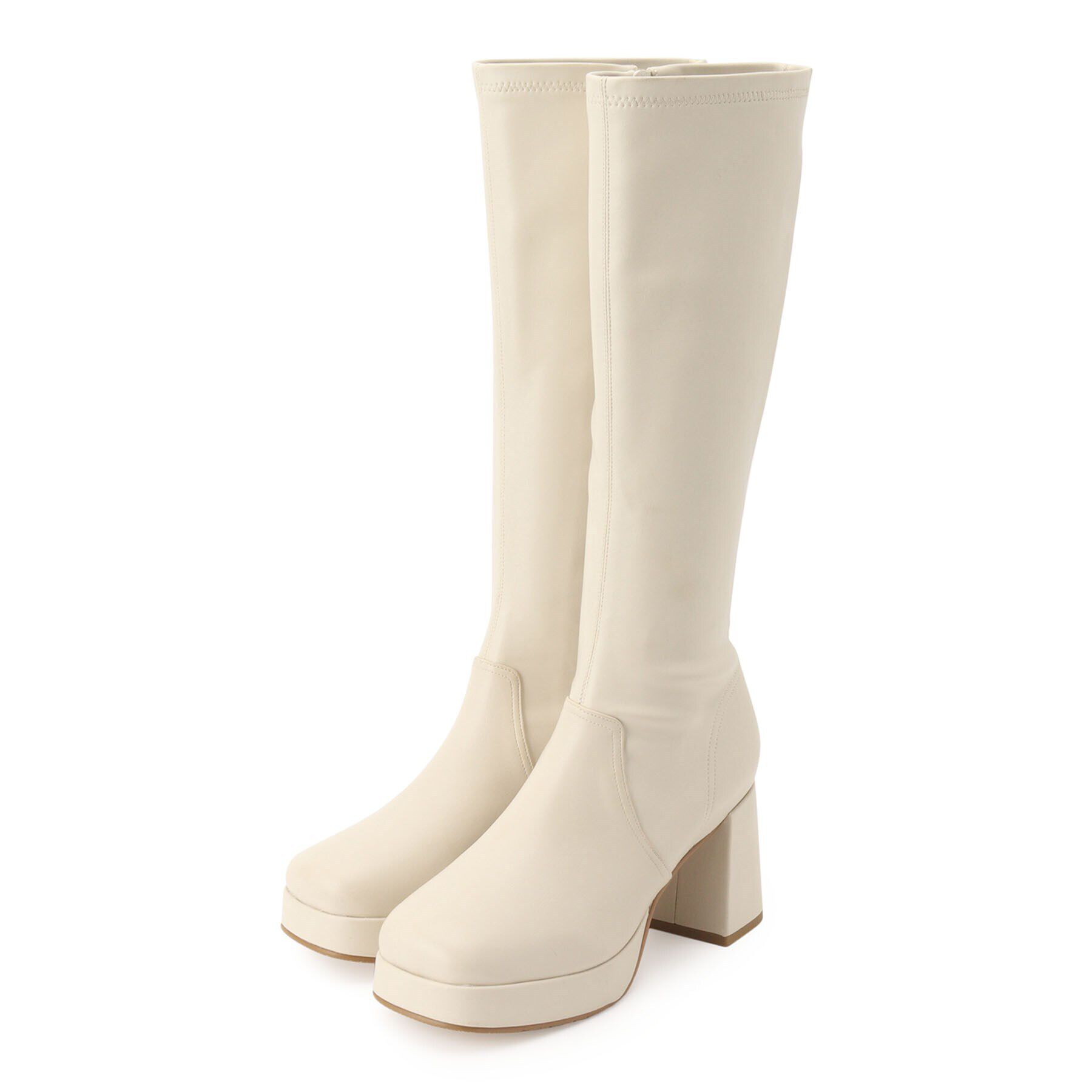 ESPERANZA「スクエアトゥ厚底ロングブーツ」|ショートブーツ|ｱｲﾎﾞﾘｰ(004)