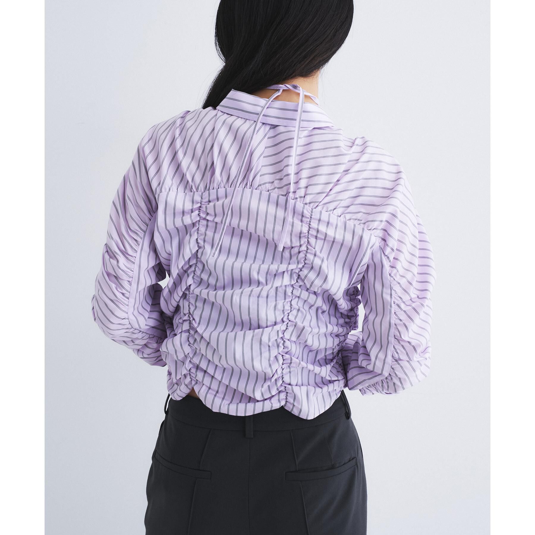 CODE A「stripe gather shirt」|シャツ・ブラウス|