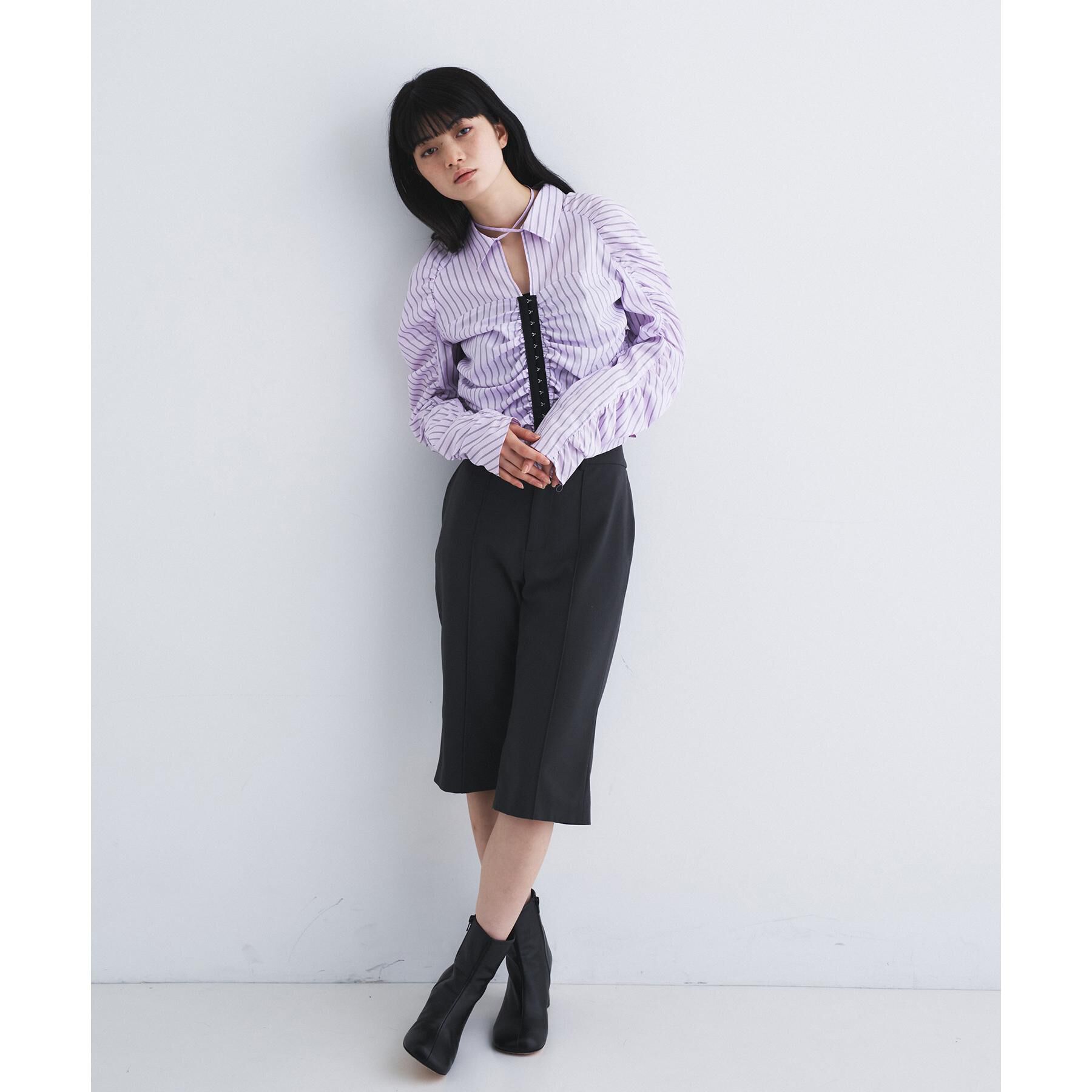 CODE A「stripe gather shirt」|シャツ・ブラウス|