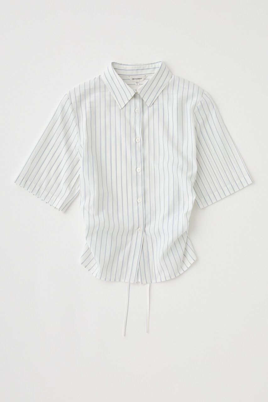 MOUSSY「STRIPE BACK LACE UP シャツ」|シャツ・ブラウス|WHT