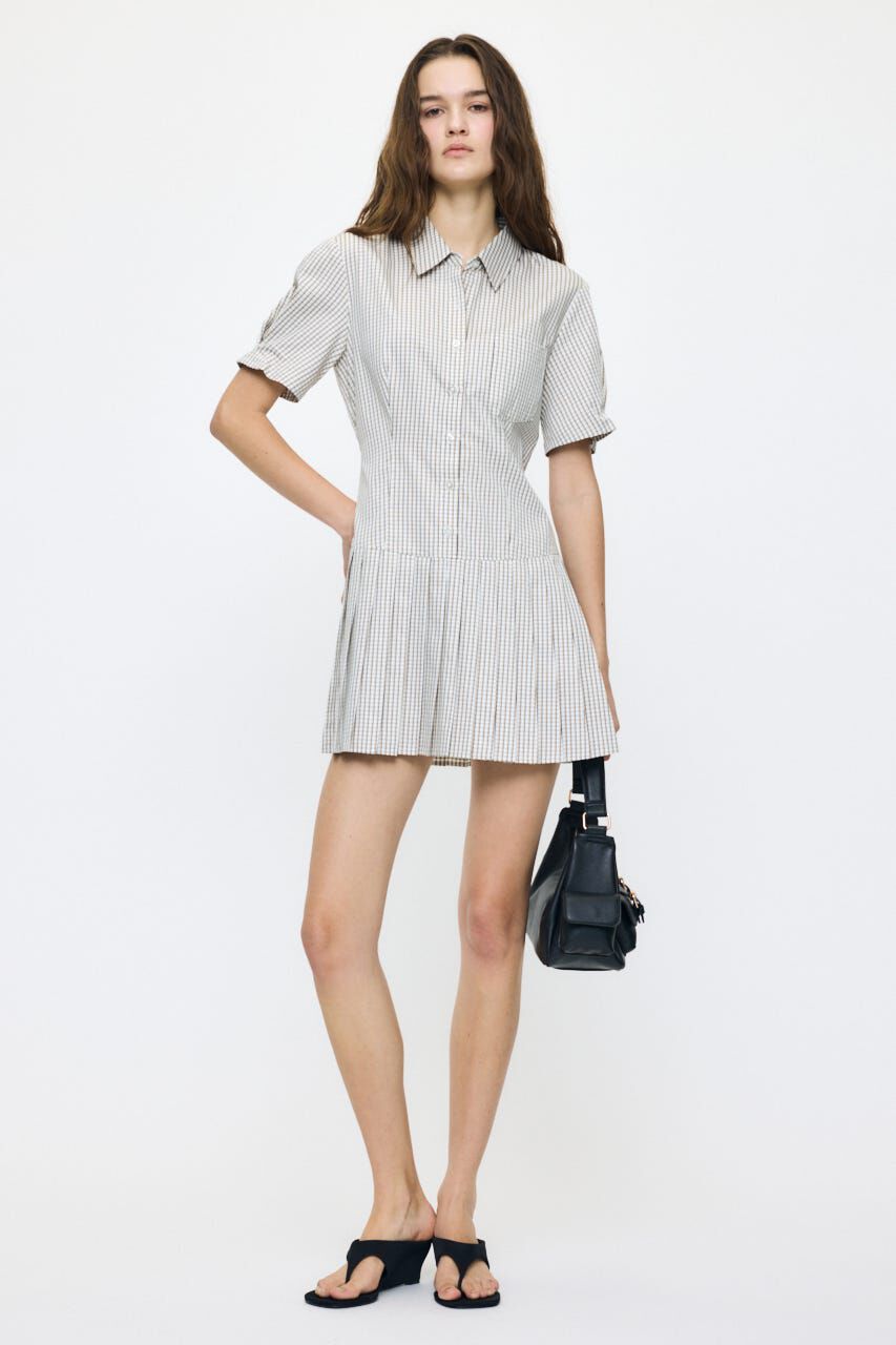 MOUSSY「PLEATED SHIRT MINI ドレス」|ワンピース|