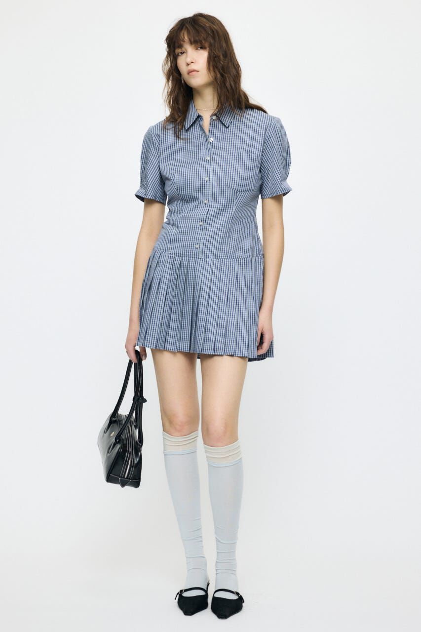 MOUSSY「PLEATED SHIRT MINI ドレス」|ワンピース|