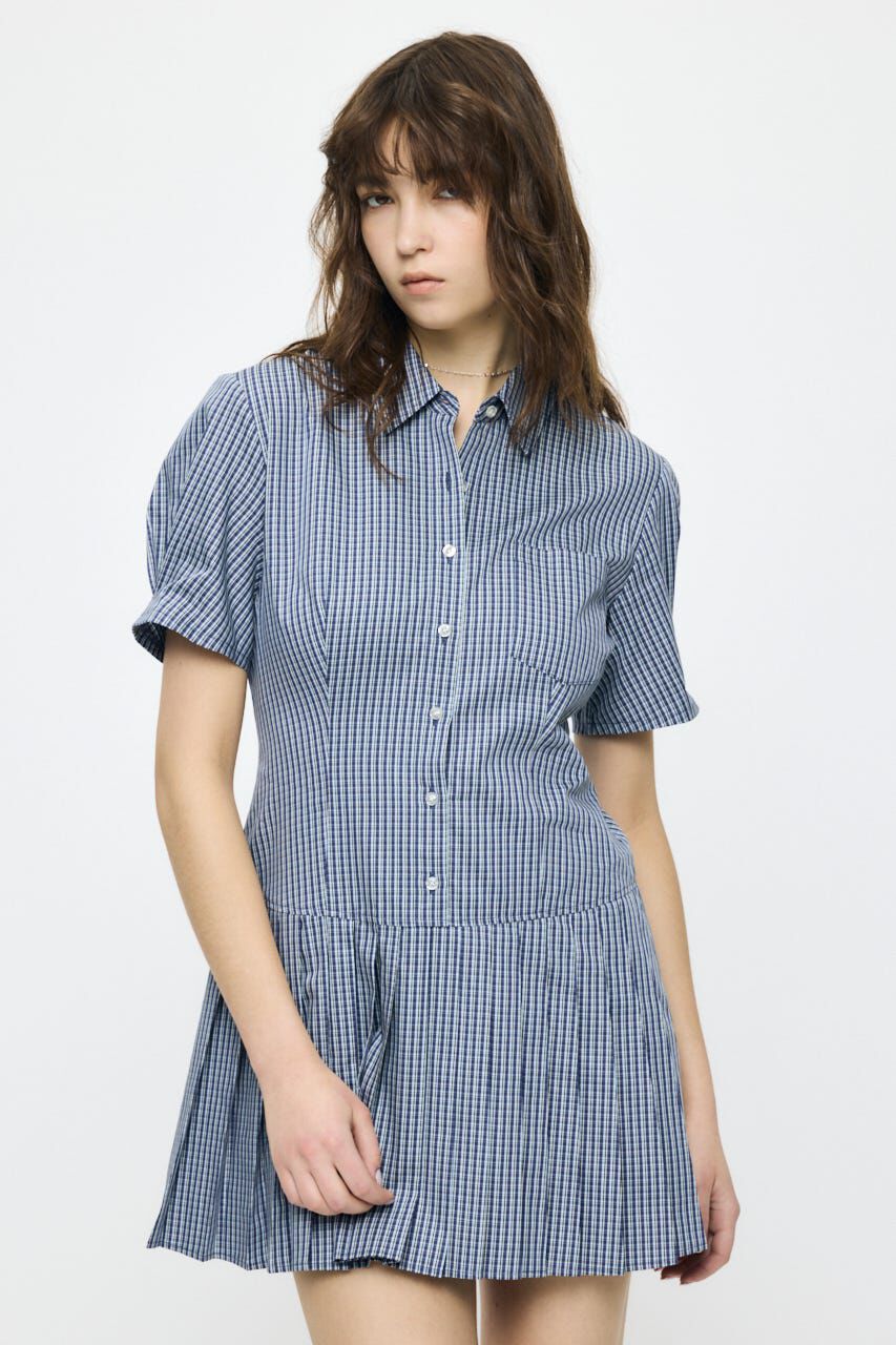 MOUSSY「PLEATED SHIRT MINI ドレス」|ワンピース|