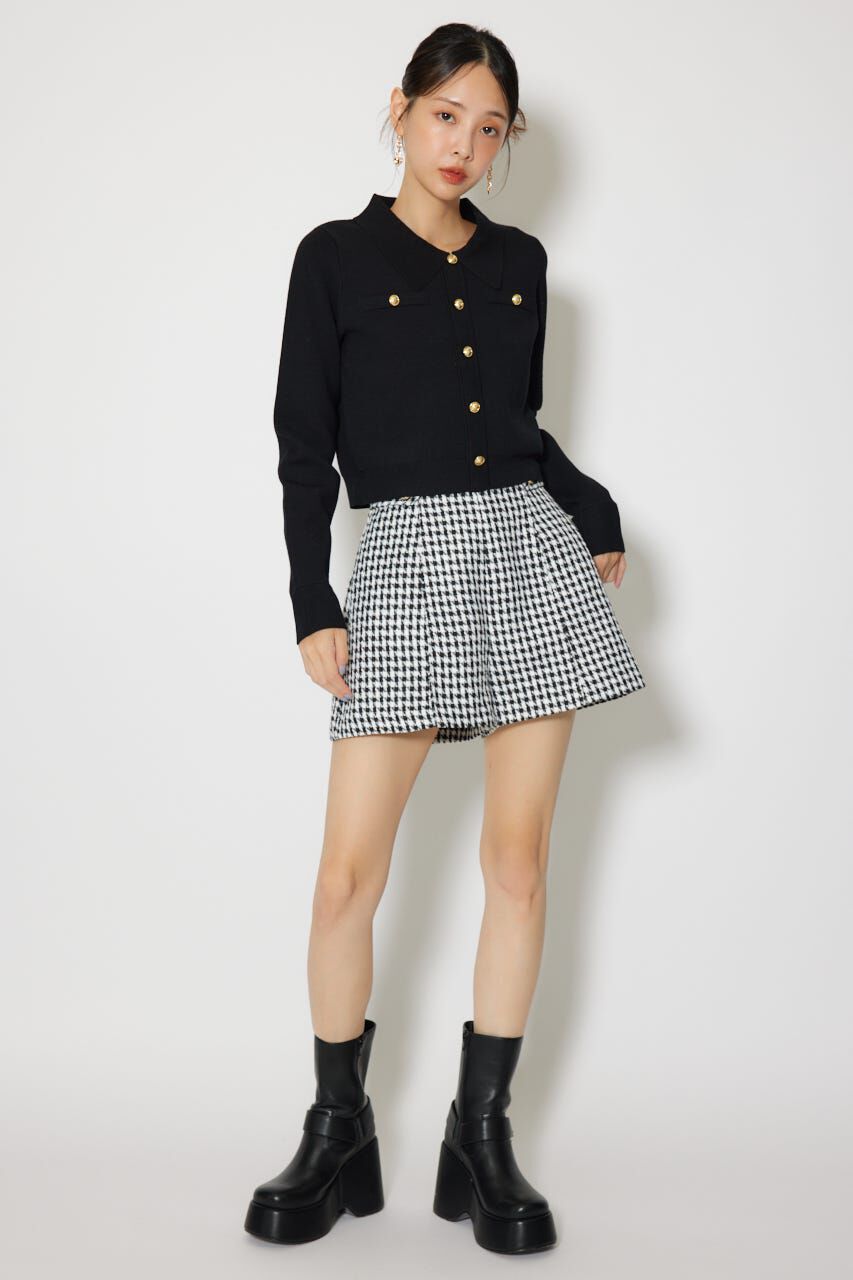 rienda「ゴールドボタンロングスリーブニットトップス」|ニット・セーター|