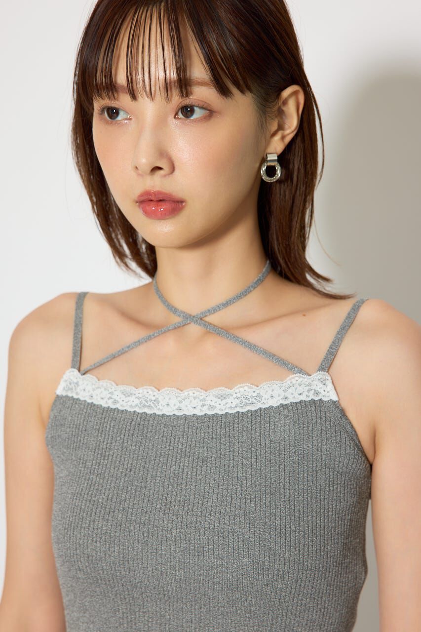 rienda「レースディティールニットカーディガンセット」|ニット・セーター|