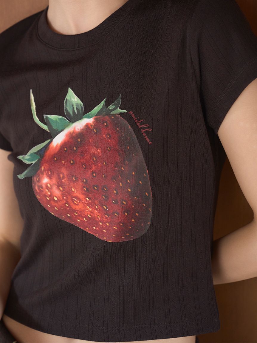 SNIDEL HOME「ストロベリーアイレットミニTシャツ」|ルームウェア|