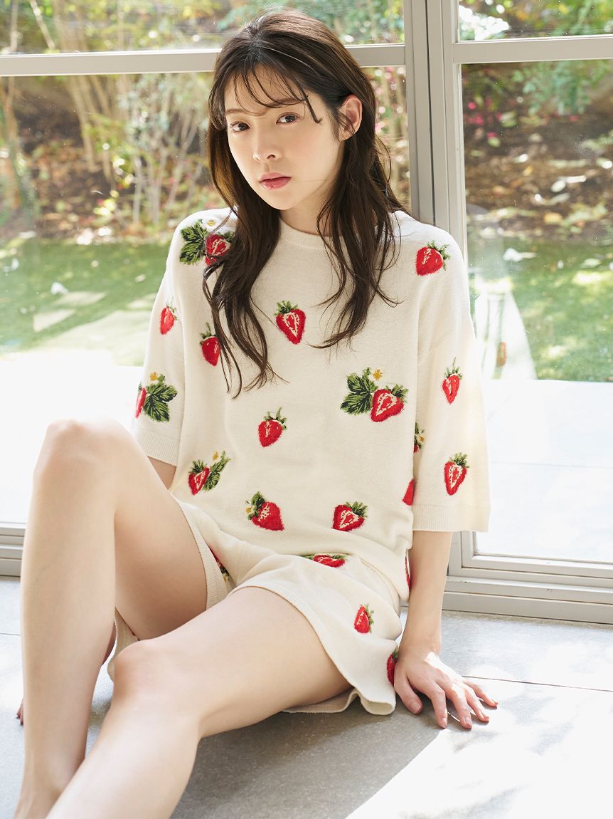 SNIDEL HOME「ストロベリーニットショートパンツ」|ルームウェア|