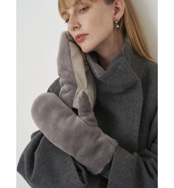 ELENDEEK「FUR MITTEN」|手袋|グレー