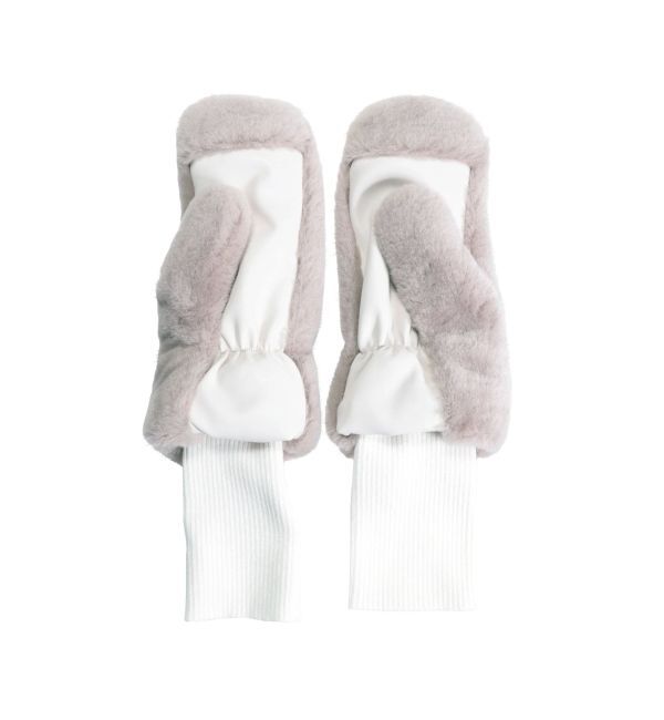 ELENDEEK「FUR MITTEN」|手袋|ベージュ