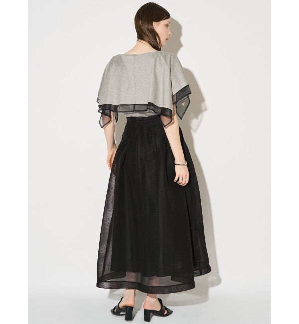 ELENDEEK「MESH BONDING FLARED SK」|スカート|