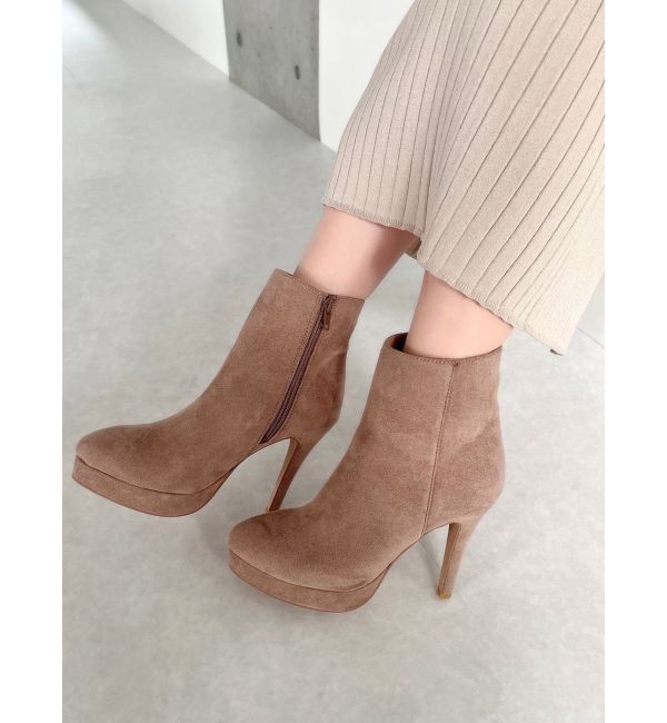 RESEXXY「フェイクスウェードショートブーツ」|ショートブーツ|ベージュ