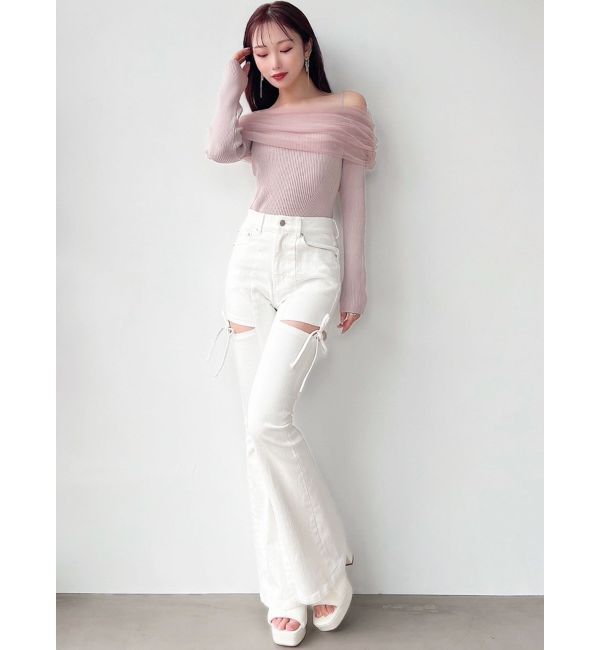 RESEXXY「カットアウトリボンデニムパンツ」|その他|