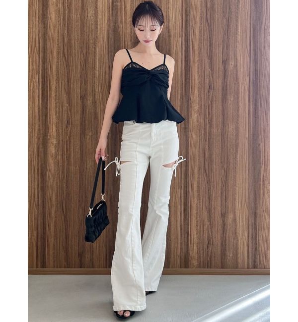 RESEXXY「カットアウトリボンデニムパンツ」|その他|