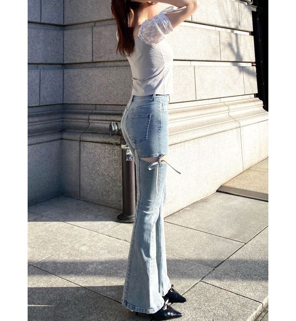 RESEXXY「カットアウトリボンデニムパンツ」|その他|