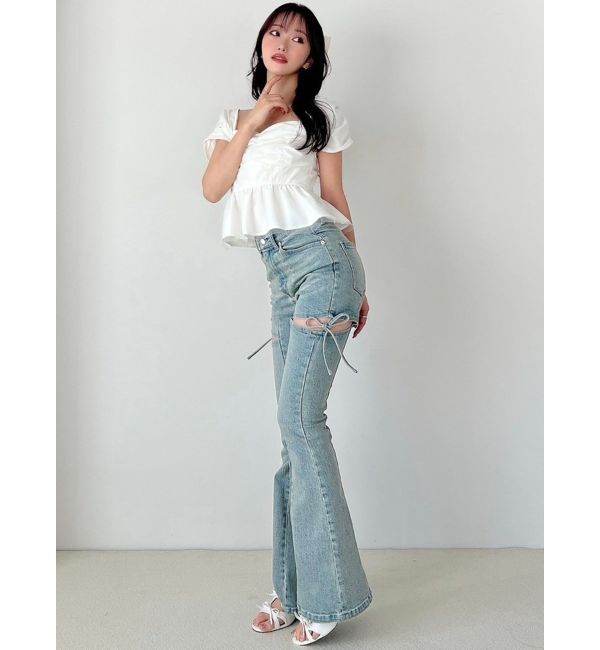 RESEXXY「カットアウトリボンデニムパンツ」|その他|