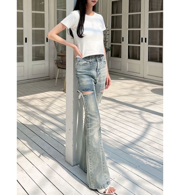 RESEXXY「カットアウトリボンデニムパンツ」|その他|