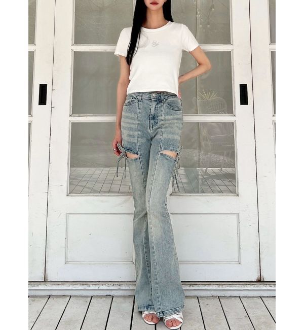 RESEXXY「カットアウトリボンデニムパンツ」|その他|