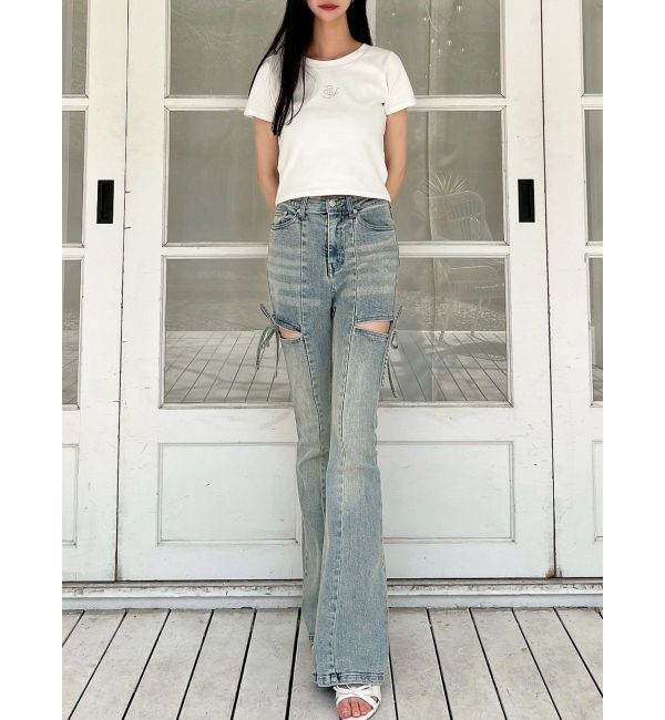 RESEXXY「カットアウトリボンデニムパンツ」|その他|