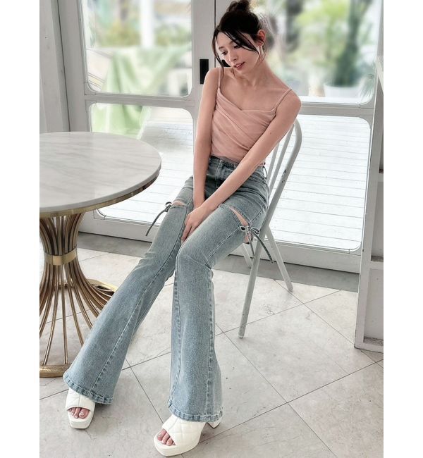 RESEXXY「カットアウトリボンデニムパンツ」|その他|