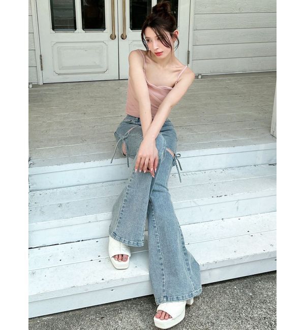 RESEXXY「カットアウトリボンデニムパンツ」|その他|