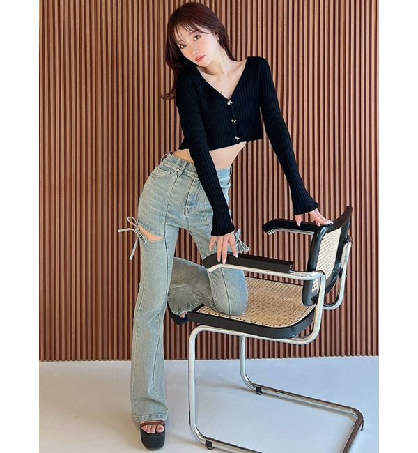 RESEXXY「カットアウトリボンデニムパンツ」|その他|