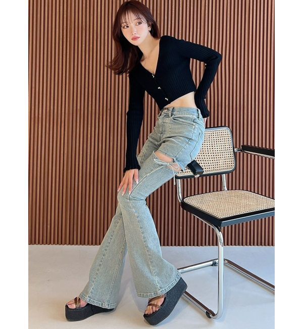 RESEXXY「カットアウトリボンデニムパンツ」|その他|