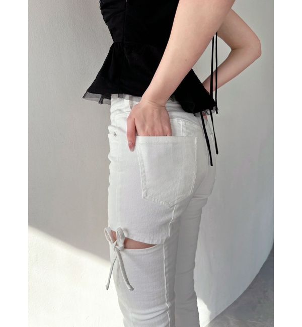 RESEXXY「カットアウトリボンデニムパンツ」|その他|