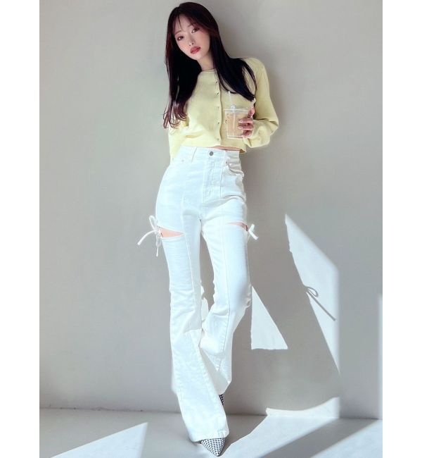 RESEXXY「カットアウトリボンデニムパンツ」|その他|