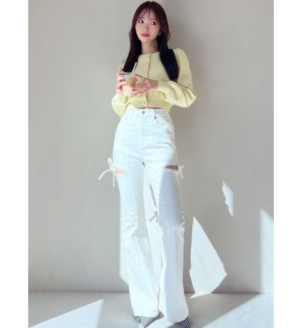 RESEXXY「カットアウトリボンデニムパンツ」|その他|