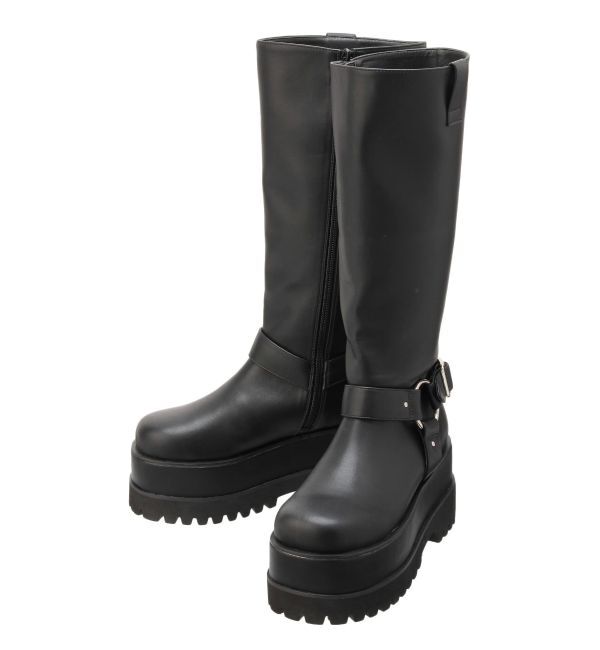 dazzlin「バイカーリングブーツ」|ロングブーツ|