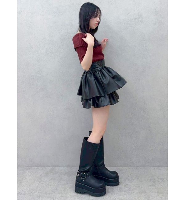 dazzlin「バイカーリングブーツ」|ロングブーツ|