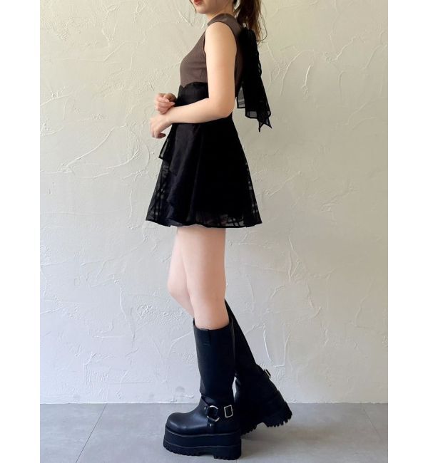 dazzlin「バイカーリングブーツ」|ロングブーツ|