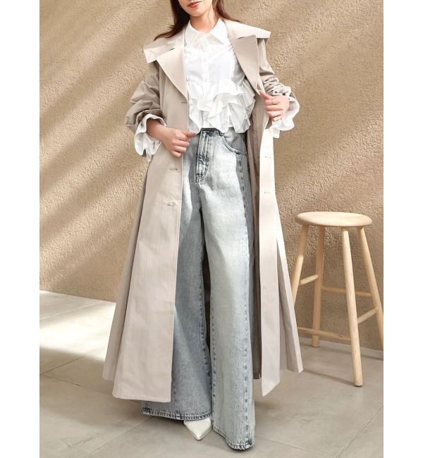 dazzlin「ビッグカラーフリルスリーブトレンチコート」|トレンチコート|