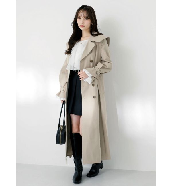 dazzlin「ビッグカラーフリルスリーブトレンチコート」|トレンチコート|