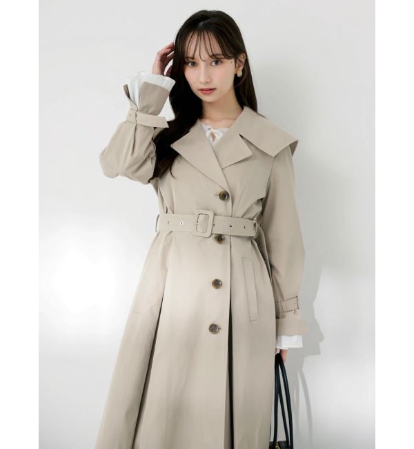 dazzlin「ビッグカラーフリルスリーブトレンチコート」|トレンチコート|