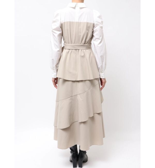 dazzlin「アシメフリルシャツレイヤードトレンチワンピース」|ワンピース|