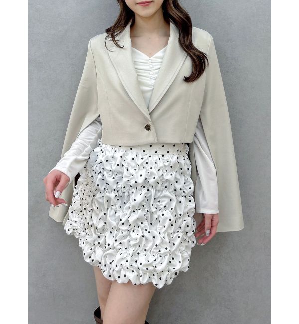 dazzlin「【WEB限定】ショートシングルジャケット」|テーラードジャケット|アイボリー