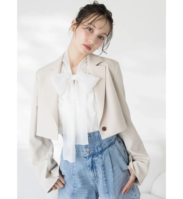 dazzlin「【WEB限定】ショートシングルジャケット」|テーラードジャケット|