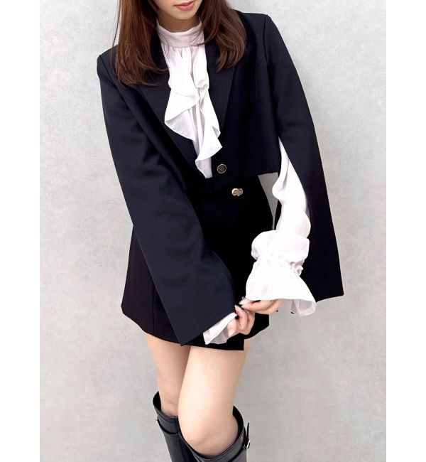 dazzlin「【WEB限定】ショートシングルジャケット」|テーラードジャケット|