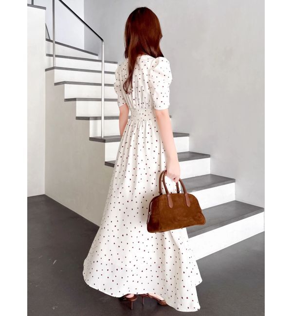 dazzlin「【WEB限定】ハートパターンシャーリングワンピース」|ワンピース|