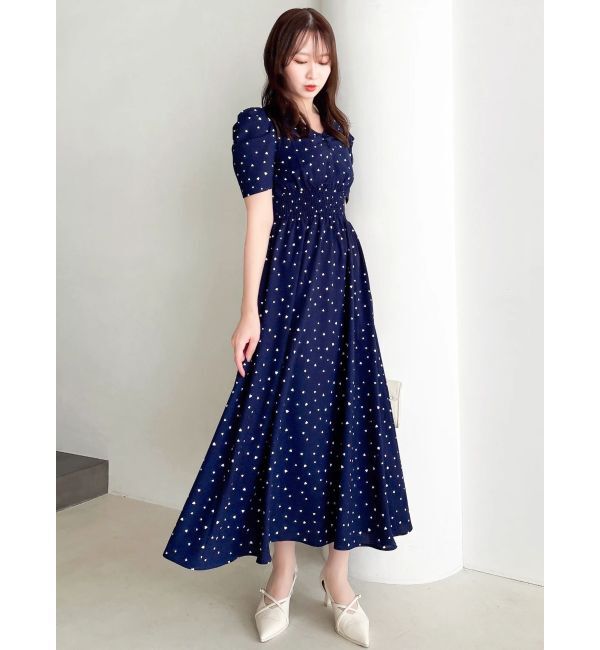 dazzlin「【WEB限定】ハートパターンシャーリングワンピース」|ワンピース|