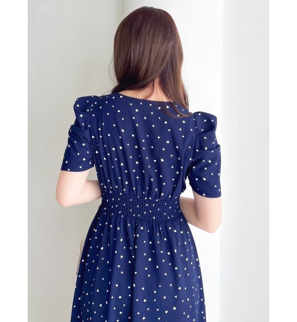 dazzlin「【WEB限定】ハートパターンシャーリングワンピース」|ワンピース|