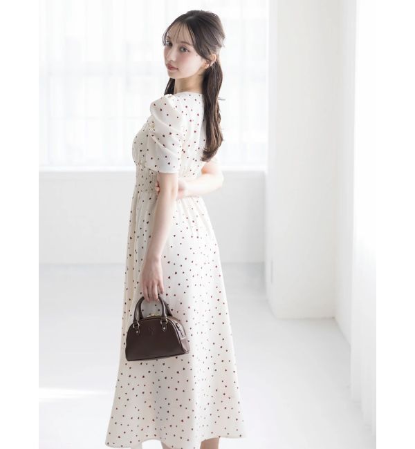 dazzlin「【WEB限定】ハートパターンシャーリングワンピース」|ワンピース|
