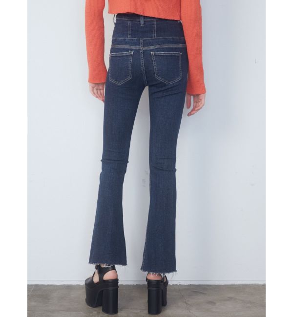 EMODA「Wレースアップハイウエストフレアパギンス」|デニム|