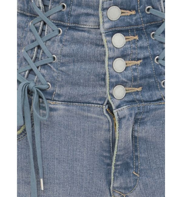 EMODA「Wレースアップハイウエストフレアパギンス」|デニム|