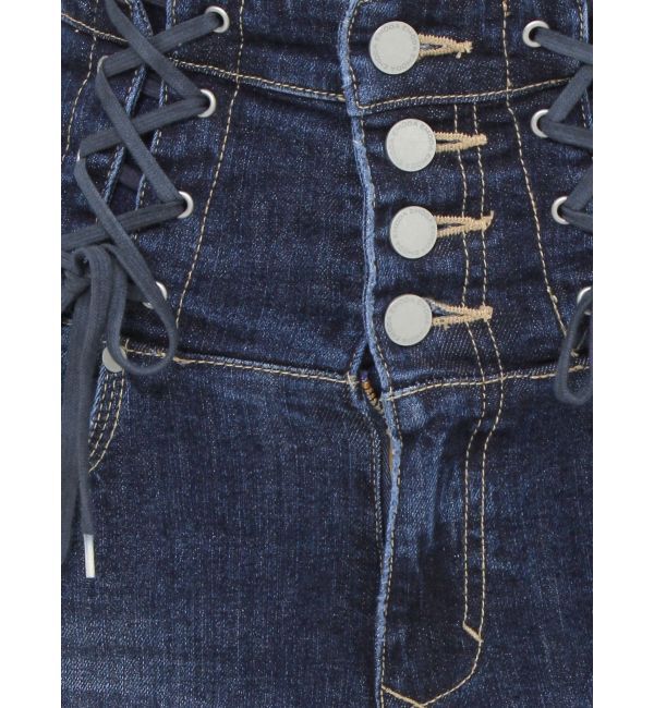 EMODA「Wレースアップハイウエストフレアパギンス」|デニム|
