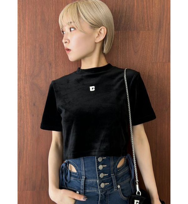 EMODA「ハイネックベロアトップス」|Tシャツ・カットソー|